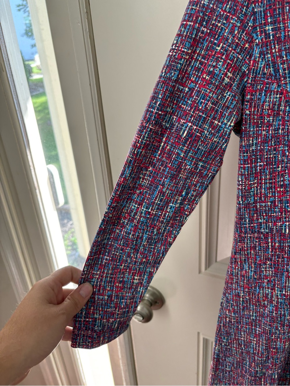J. McLaughlin Ivana Dress in Splatter Grid Print in Catalina Cloth - Picture 5 of 6